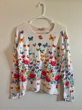 Rolls brand butterfly and floral crewneck sweater 🦋